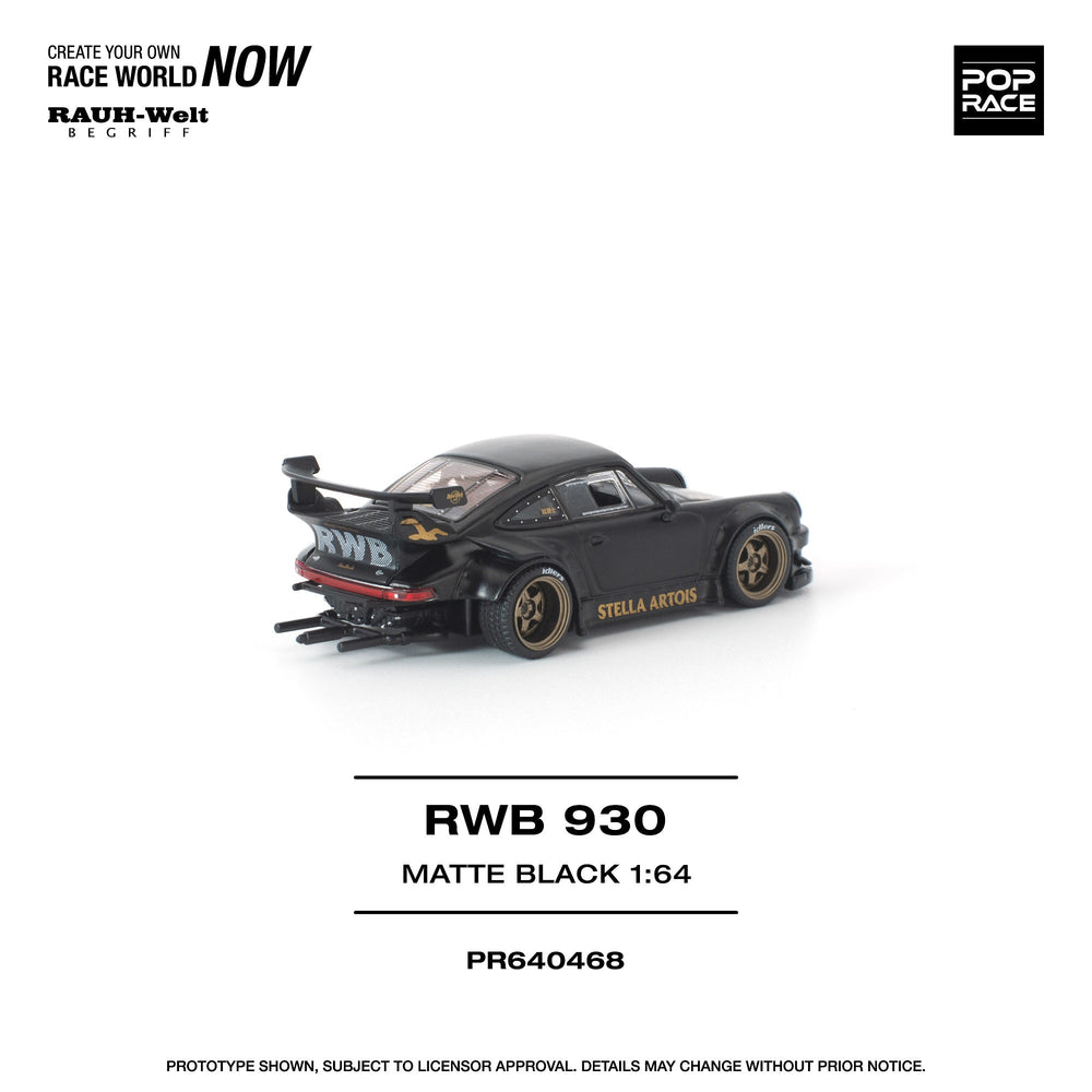 *Pre - Order* Pop Race - Porsche 911 RWB (930) - Matte Black - Top CollectiblesDiecastPop Race