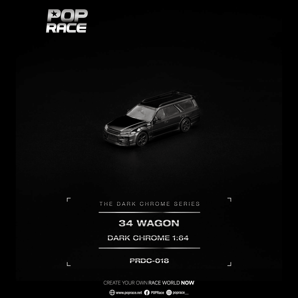 *Pre-Order* Pop Race - R34 Wagon - The Dark Chrome Series - Top CollectiblesDiecastPop Race