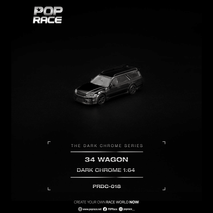 *Pre-Order* Pop Race - R34 Wagon - The Dark Chrome Series - Top CollectiblesDiecastPop Race