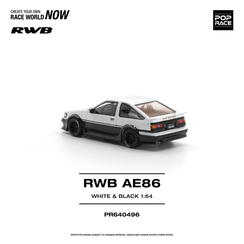*Pre - Order* Pop Race - RWB AE86 - White & Black - Top CollectiblesDiecastPop Race