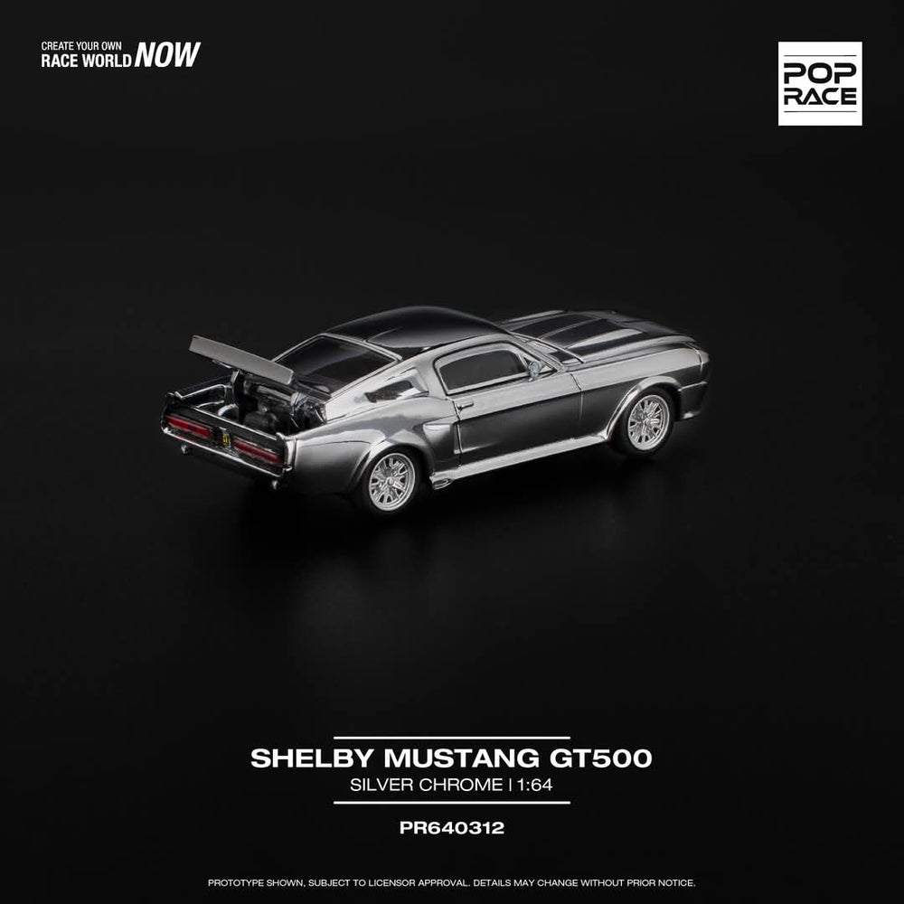 *Pre - Order* Pop Race - Shelby Mustang GT500 - Silver Chrome - Top CollectiblesDiecastPop Race