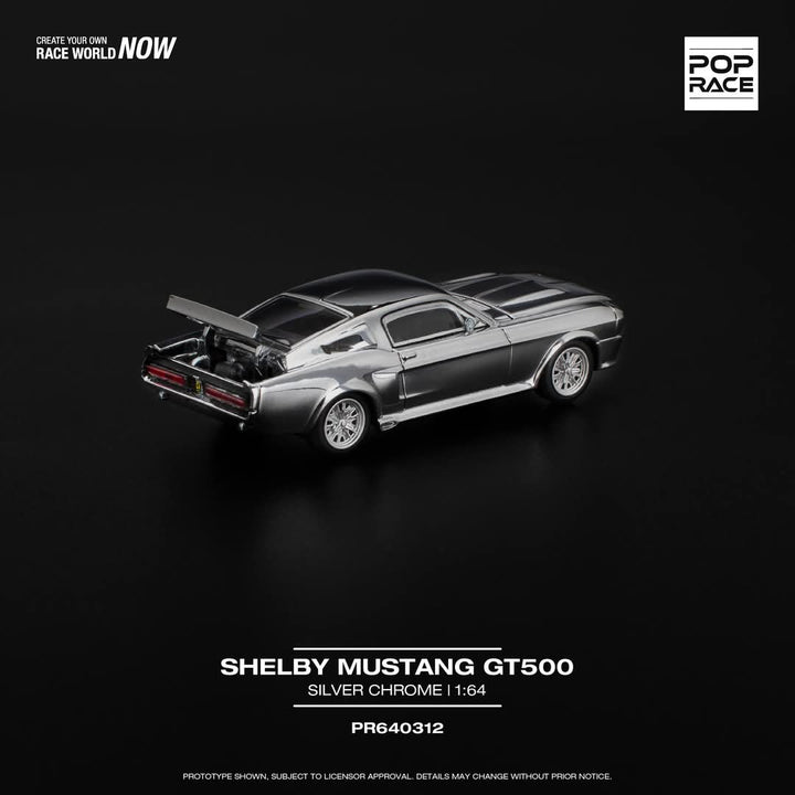 *Pre - Order* Pop Race - Shelby Mustang GT500 - Silver Chrome - Top CollectiblesDiecastPop Race