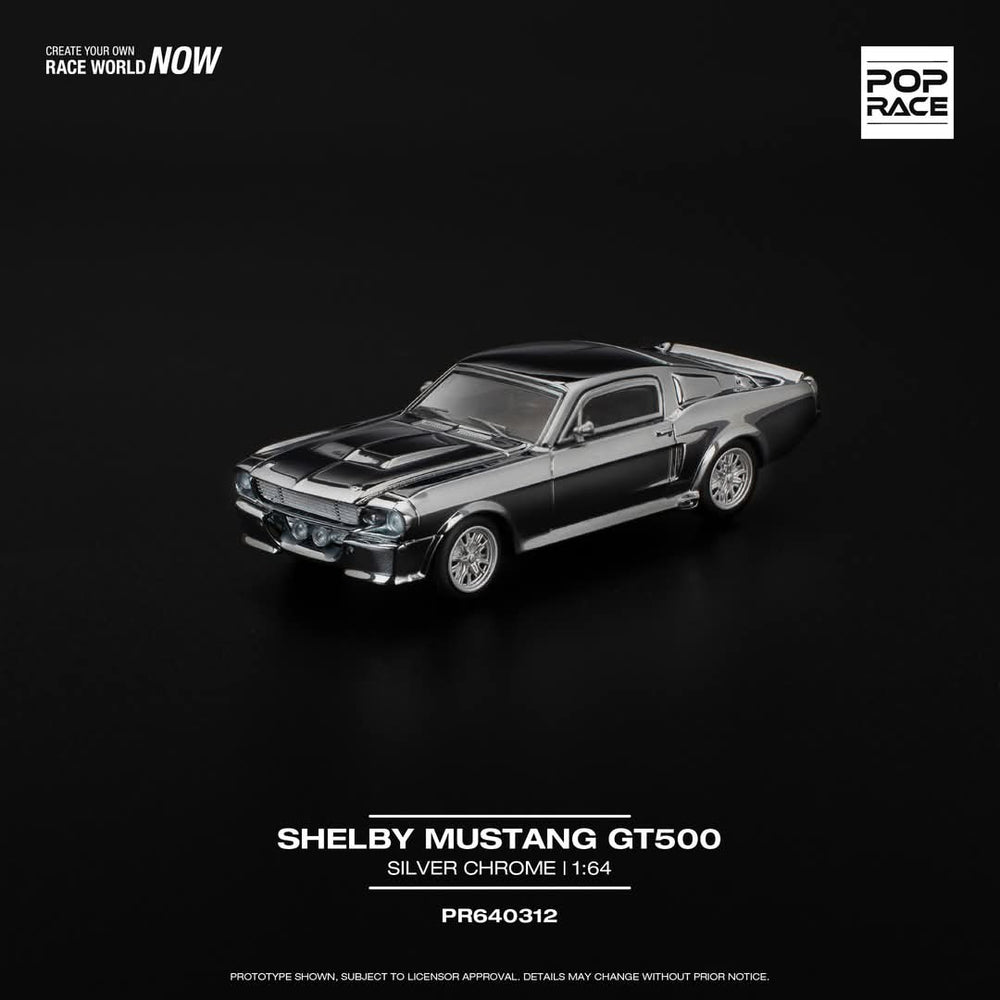 *Pre - Order* Pop Race - Shelby Mustang GT500 - Silver Chrome - Top CollectiblesDiecastPop Race