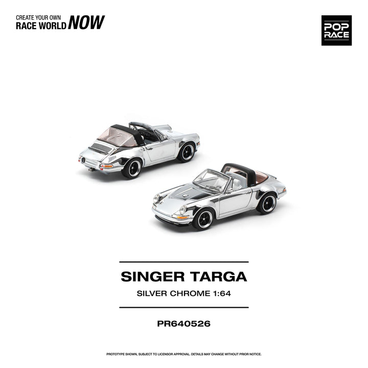 *Pre-Order* Pop Race - Singer Targa - Silver Chrome - Top CollectiblesDiecastPop Race