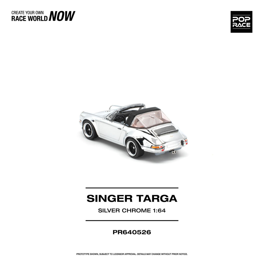 *Pre-Order* Pop Race - Singer Targa - Silver Chrome - Top CollectiblesDiecastPop Race