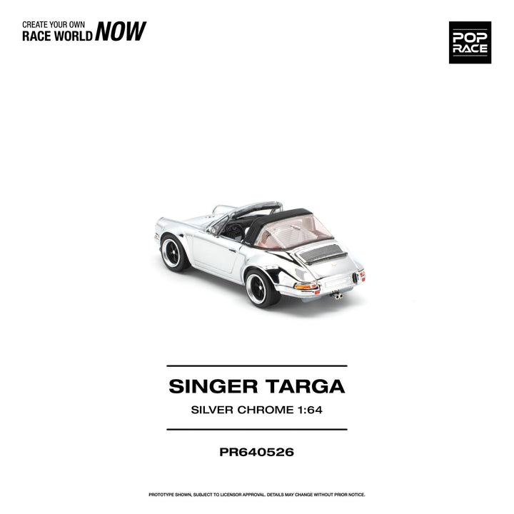 *Pre-Order* Pop Race - Singer Targa - Silver Chrome - Top CollectiblesDiecastPop Race
