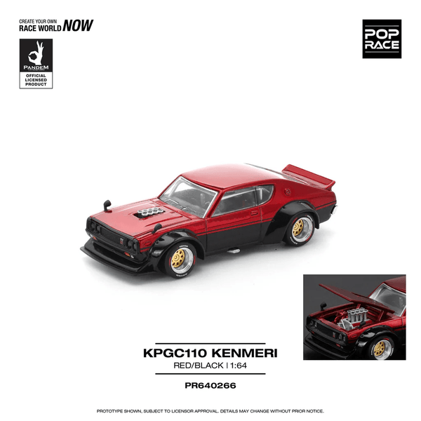 *Pre - Order* Pop Race - Skyline GT - R Drift (Kenmeri) KPGC110 - Red/Black - Top CollectiblesDiecastPop Race