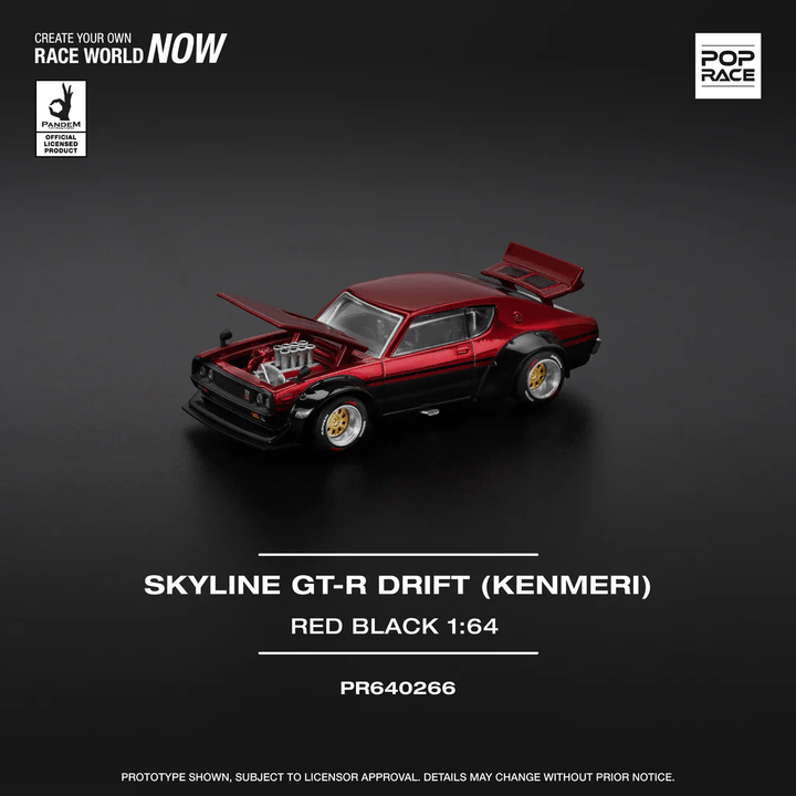 *Pre - Order* Pop Race - Skyline GT - R Drift (Kenmeri) KPGC110 - Red/Black - Top CollectiblesDiecastPop Race