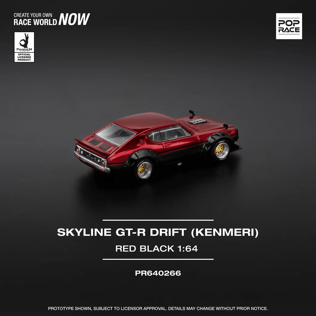 *Pre - Order* Pop Race - Skyline GT - R Drift (Kenmeri) KPGC110 - Red/Black - Top CollectiblesDiecastPop Race