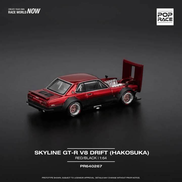 *Pre - Order* Pop Race - Skyline GT - R V8 Drift (Hakosuka) - Red/Black - Top CollectiblesDiecastPop Race