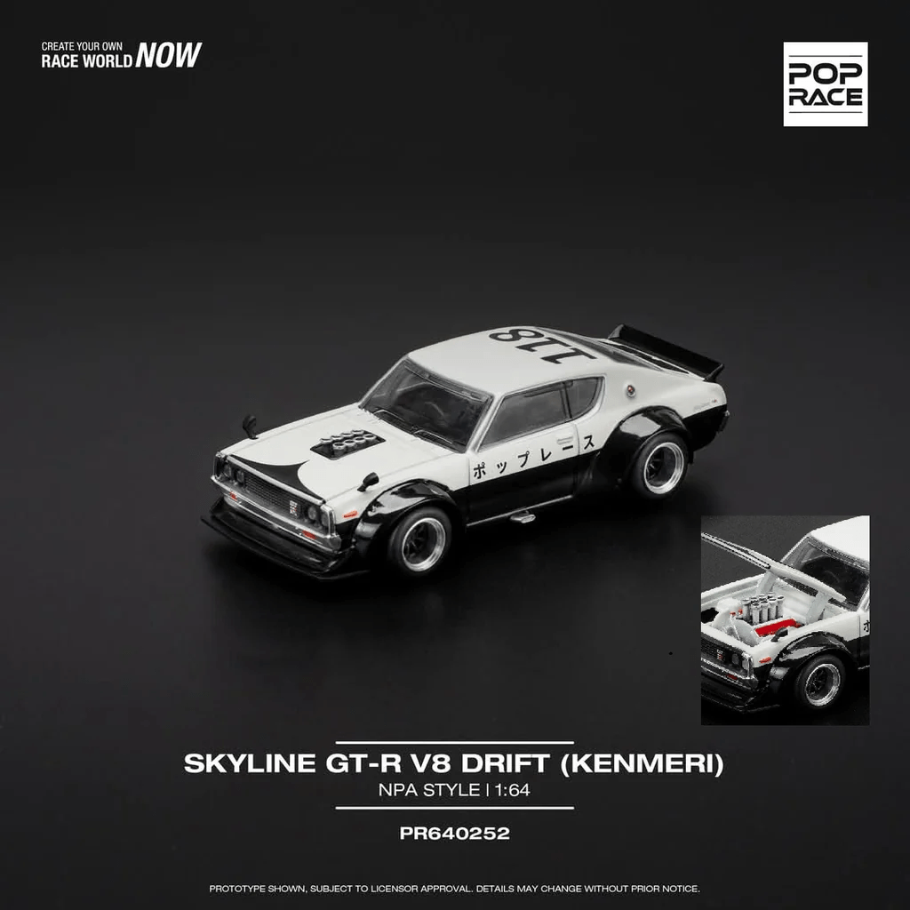 *Pre - Order* Pop Race - Skyline GT - R V8 Drift (Kenmeri) - NPA Style - Top CollectiblesDiecastPop Race
