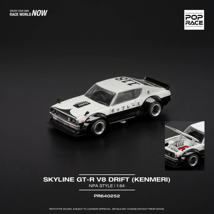 *Pre - Order* Pop Race - Skyline GT - R V8 Drift (Kenmeri) - NPA Style - Top CollectiblesDiecastPop Race
