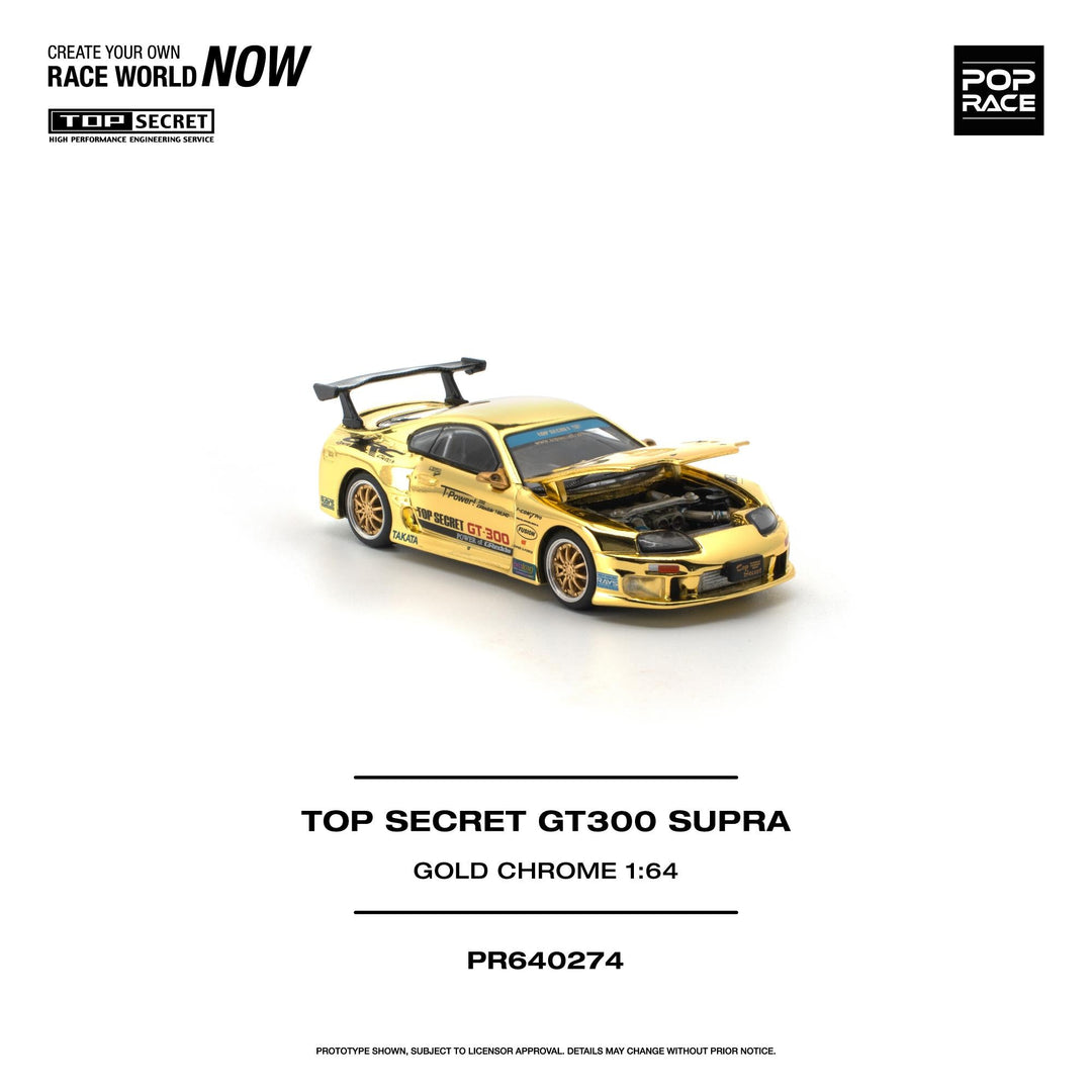 *Pre-Order* Pop Race - Top Secret GT300 Supra - Gold Chrome - Top CollectiblesDiecastPop Race