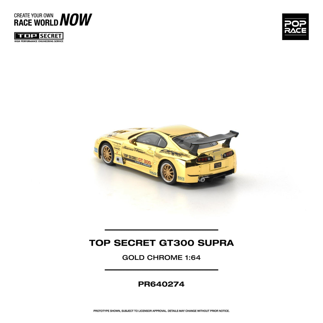 *Pre-Order* Pop Race - Top Secret GT300 Supra - Gold Chrome - Top CollectiblesDiecastPop Race