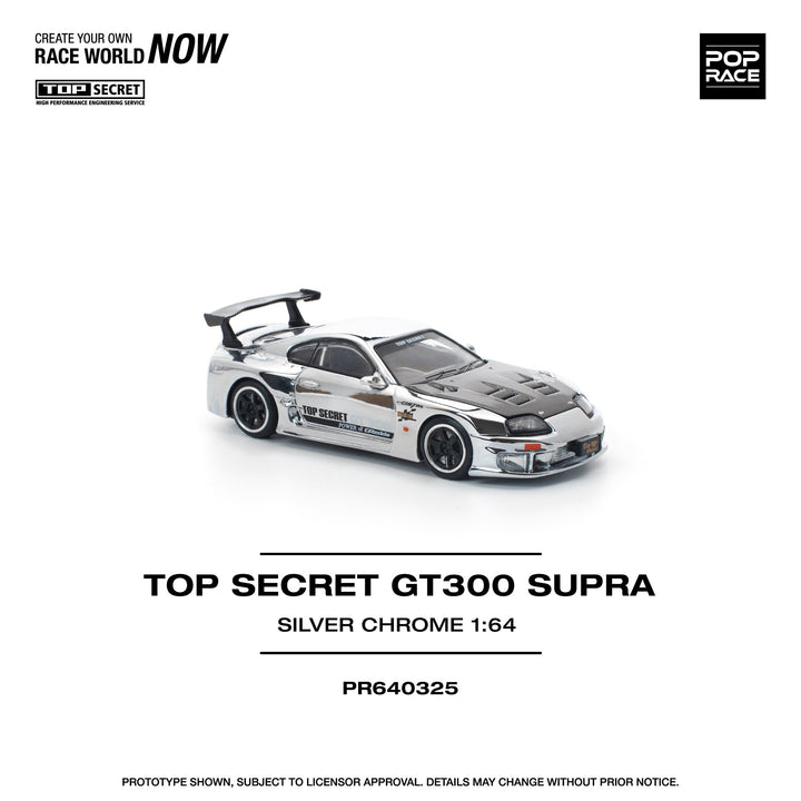 *Pre - Order* Pop Race - Top Secret GT300 Supra - Silver Chome - Top CollectiblesDiecastPop Race