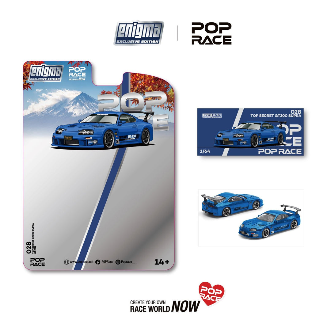*Pre - Order* Pop Race - Top Secret Supra GT500 (A80) - Blue *Enigma Exclusive Edition* - Top CollectiblesDiecastPop Race