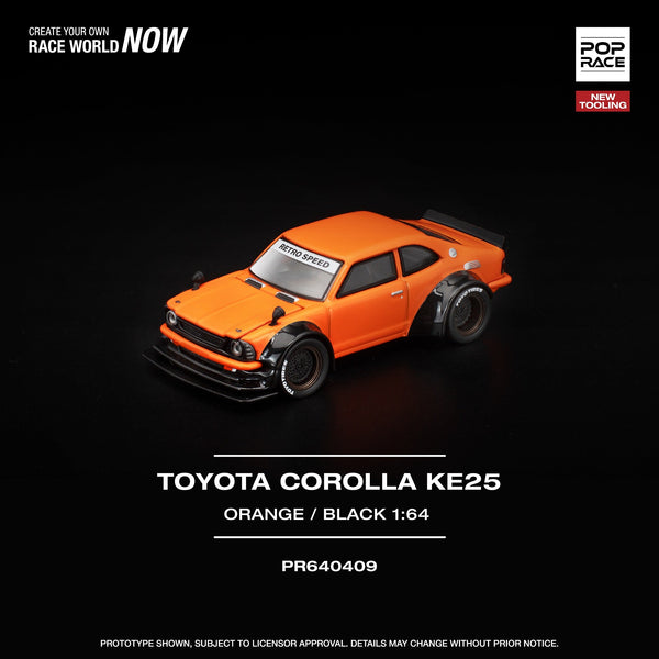 *Pre - Order* Pop Race - Toyota Corolla KE25 - Orange / Black - Top CollectiblesDiecastPop Race