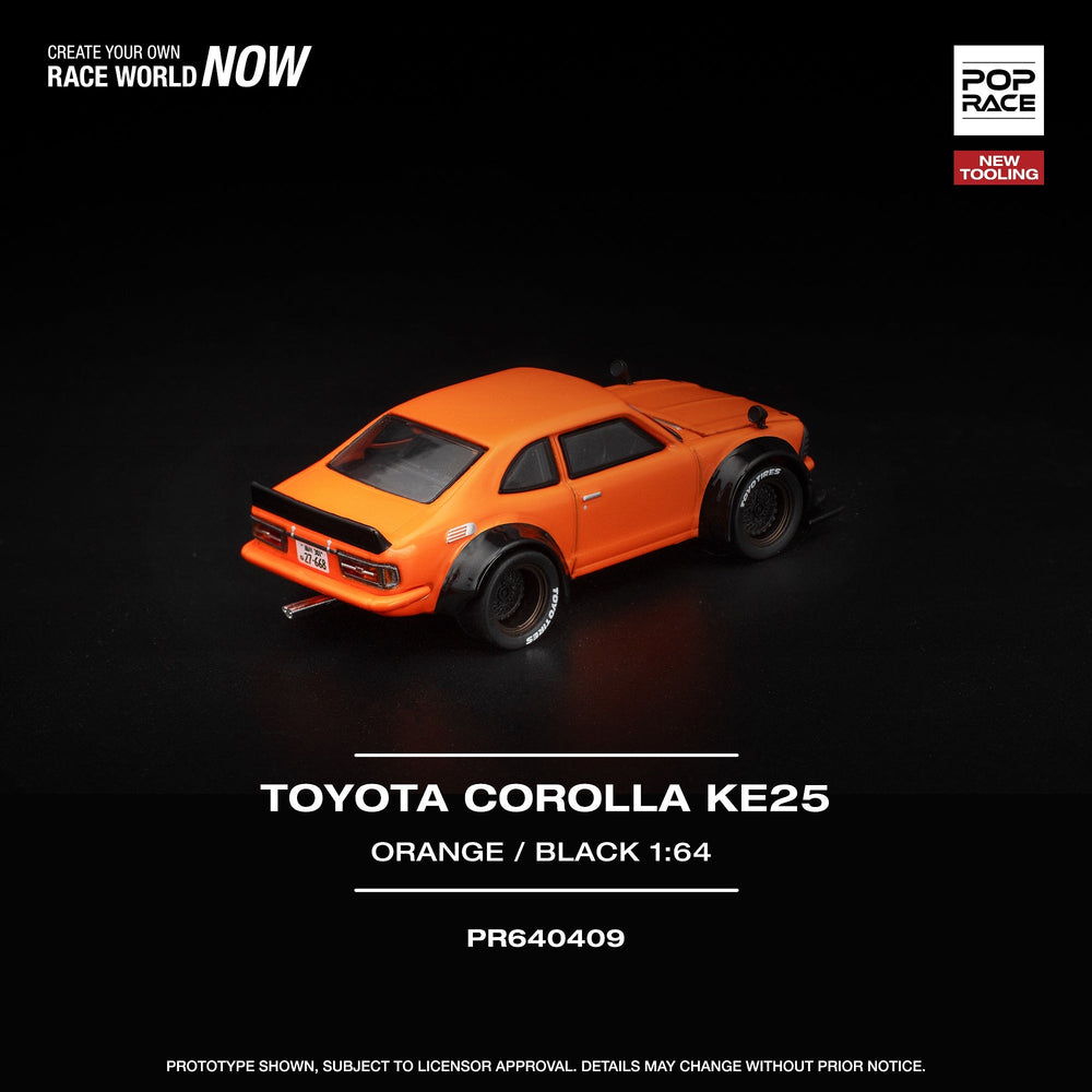 *Pre - Order* Pop Race - Toyota Corolla KE25 - Orange / Black - Top CollectiblesDiecastPop Race