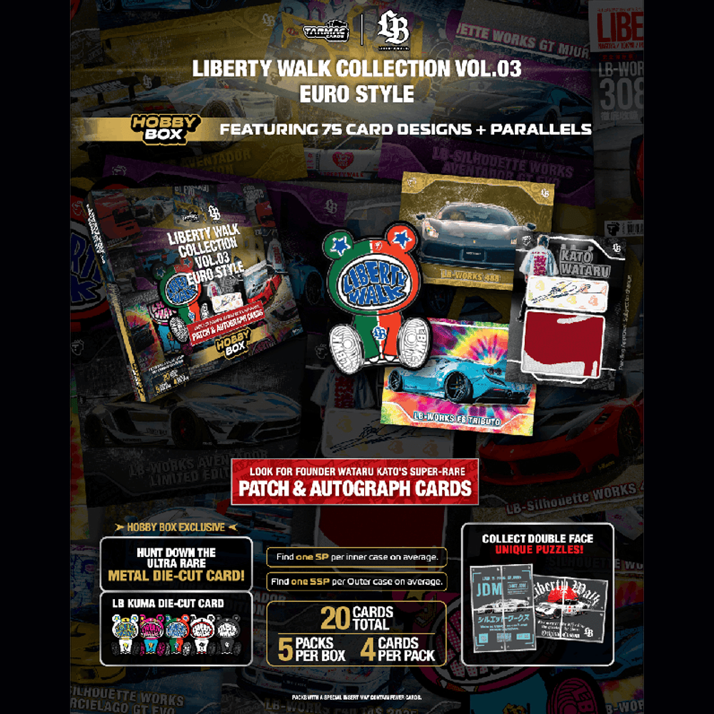 *Pre-Order* Tarmac Cards - Liberty Walk Collectible Trading Cards Volume 3 Euro Style – Hobby Box – Limited Edition - Top CollectiblesDiecastTarmac Works