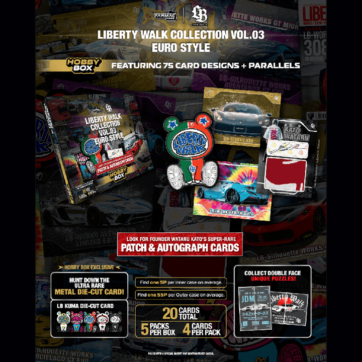 *Pre-Order* Tarmac Cards - Liberty Walk Collectible Trading Cards Volume 3 Euro Style – Hobby Box – Limited Edition - Top CollectiblesDiecastTarmac Works