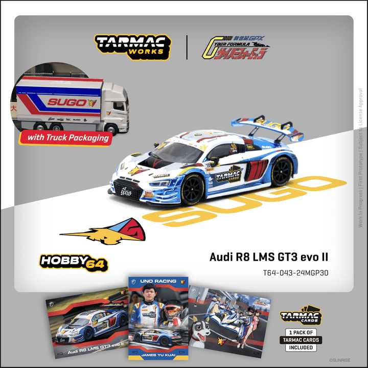 *Pre - Order* Tarmac Works - Audi R8 LMS GT3 evo II "Uno Racing" with Container Truck Packaging - Hobby64 Series - Top CollectiblesDiecastTarmac Works