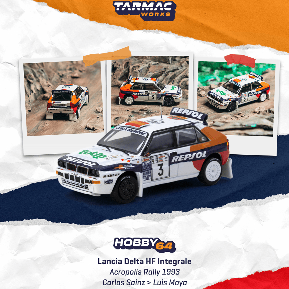 *Pre - Order* Tarmac Works - Lancia Delta HF Integrale Acropolis Rally 1993 - Hobby64 Series - Top CollectiblesDiecastTarmac Works