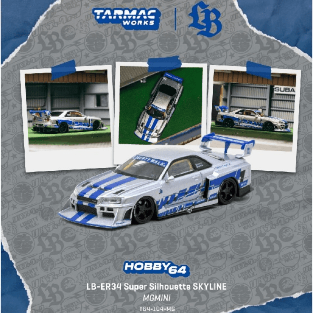 *Pre-Order* Tarmac Works - LB-ER34 Super Silhouette Skyline MGMINI - Hobby64 Series - Top CollectiblesDiecastTarmac Works