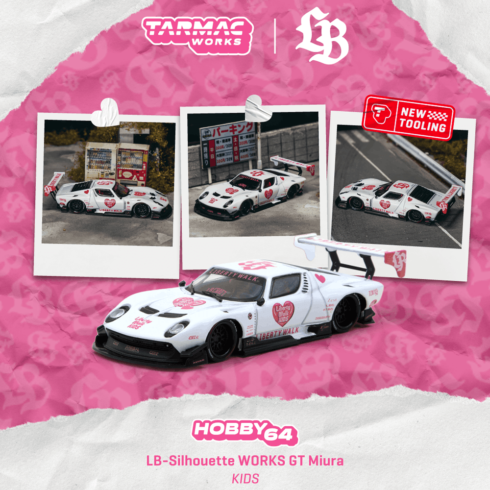 *Pre-Order* Tarmac Works - LB-Silhouette WORKS GT Miura KIDS Packaging: Display Base plus Acrylic Cover with Paper Sleeve - Hobby64 Series - Top CollectiblesDiecastTarmac Works