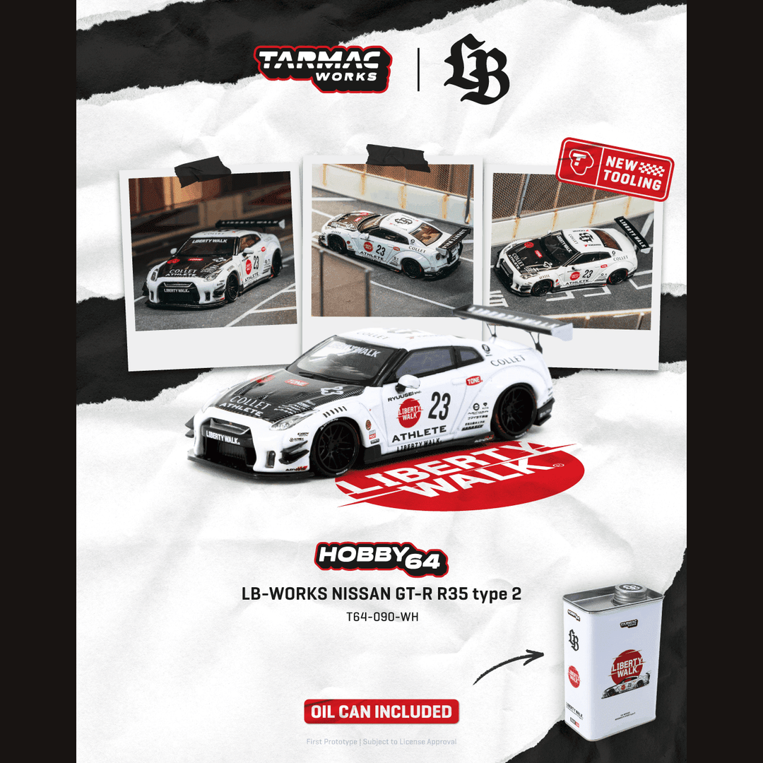 *Pre - Order* Tarmac Works - LB - Works Nissan GT - R R35 Type 2 w/ Metal Oil Can Packaging - Top CollectiblesDiecastTarmac Works