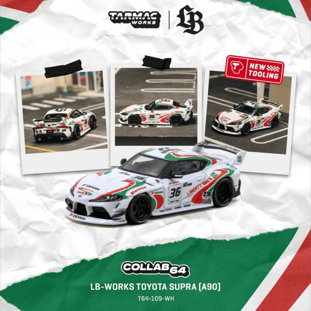 *Pre-Order* Tarmac Works - LB-WORKS Toyota Supra (A90) White - Hobby64 Series - Top CollectiblesDiecastTarmac Works