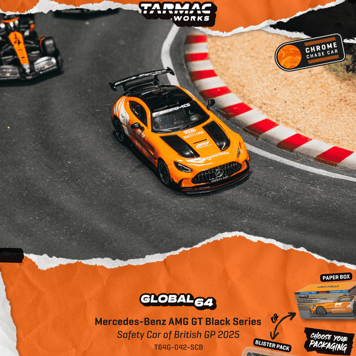 *Pre-Order* Tarmac Works - Mercedes-Benz AMG GT Black Series Safety Car of British GP 2025 - Global64 Series *Sealed, Possibility of a Chase Car* - Top CollectiblesDiecastTarmac Works