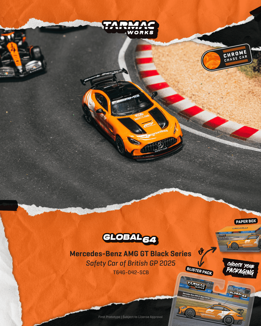 *Pre-Order* Tarmac Works - Mercedes-Benz AMG GT Black Series Safety Car of British GP 2025 - Global64 Series *Sealed, Possibility of a Chase Car* - Top CollectiblesDiecastTarmac Works