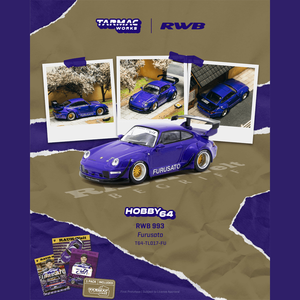 *Pre - Order* Tarmac Works - RWB 993 Furusato Model Car + Trading Cards Combo Set - Hobby64 Series - Top CollectiblesDiecastTarmac Works