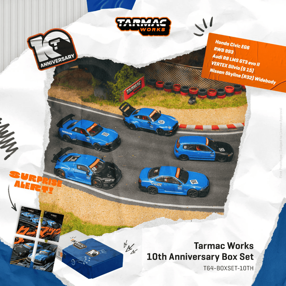 Tarmac Works - Tarmac Works 10th Anniversary 5-Cars Box Set – Top Tarmac Works - Tarmac Works 10th Anniversary 5-Cars Box Set – Top