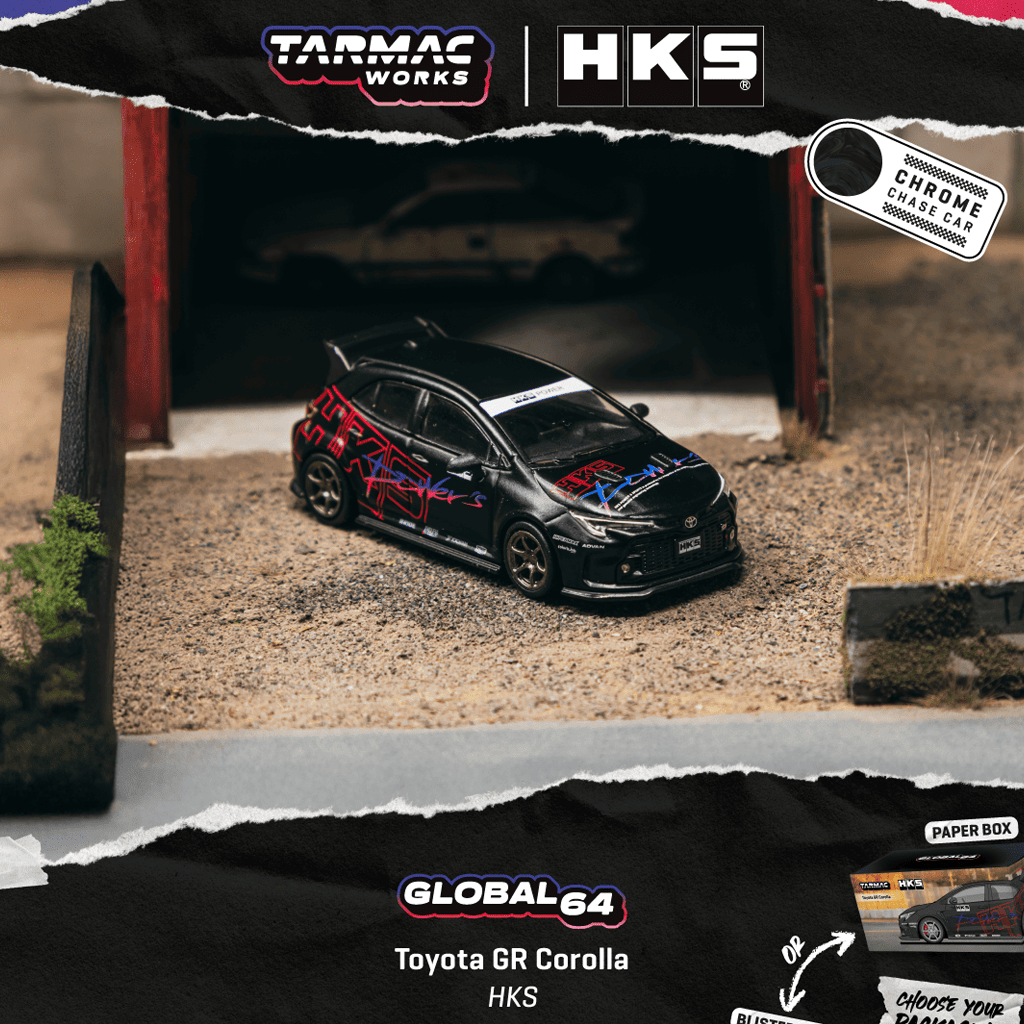 *Pre-Order* Tarmac Works - Toyota GR Corolla HKS - Global64 Series *Sealed, Possibility of a Chase Car* - Top CollectiblesDiecastTarmac Works