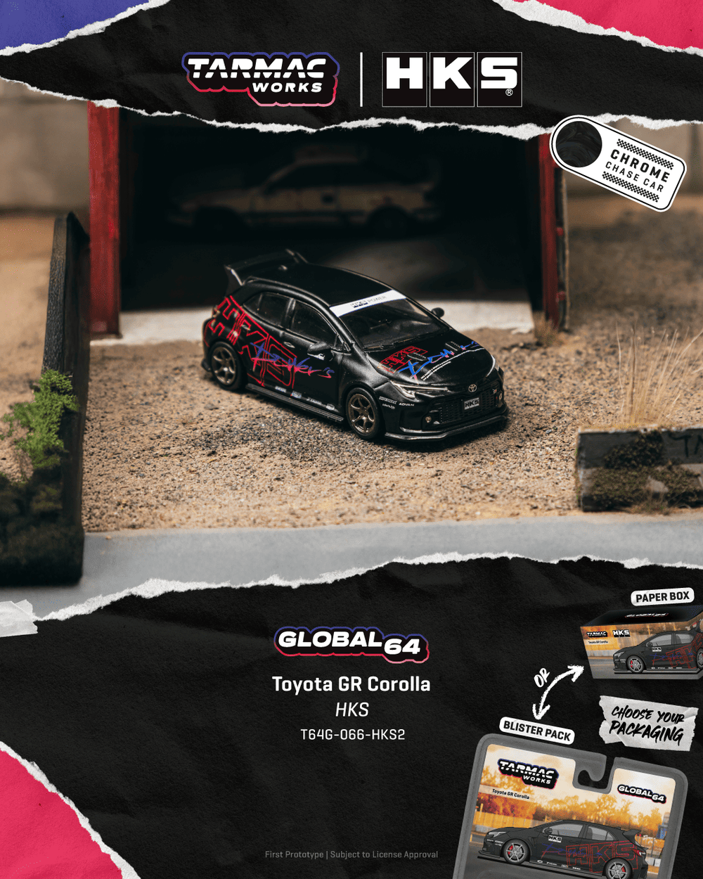 *Pre-Order* Tarmac Works - Toyota GR Corolla HKS - Global64 Series *Sealed, Possibility of a Chase Car* - Top CollectiblesDiecastTarmac Works