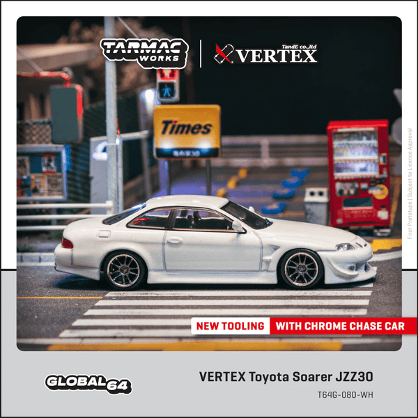*Pre - Order* Tarmac Works - VERTEX Toyota Soarer JZZ30 White - Global64 Series - Top CollectiblesDiecastTarmac Works
