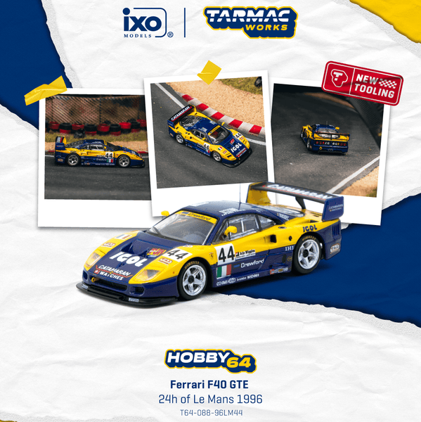*Pre - Order* Tarmac Works x IXO Models - Ferrari F40 GTE 24h of Le Mans 1996 - Hobby64 Series - Top CollectiblesDiecastTarmac Works