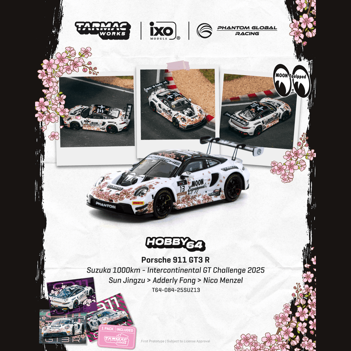 *Pre - Order* Tarmac Works x IXO Models - Porsche 911 GT3 R Suzuka 1000km + Trading Cards Combo Set - Top CollectiblesDiecastTarmac Works
