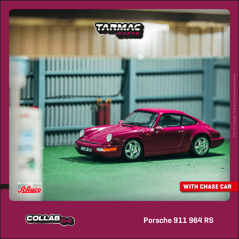 *Pre - Order* Tarmac Works X Schuco - Porsche 911 964 RS Ruby Star - 2025 Collab64 Series - Top CollectiblesDiecastSchuco