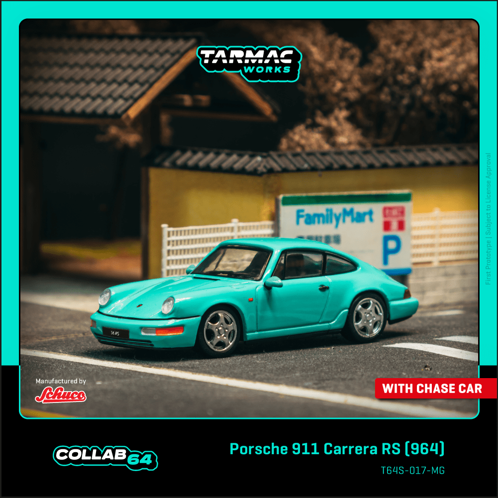 *Pre - Order* Tarmac Works X Schuco - Porsche 911 Carrera RS (964) Mint Green - 2025 Collab64 Series - Top CollectiblesDiecastSchuco