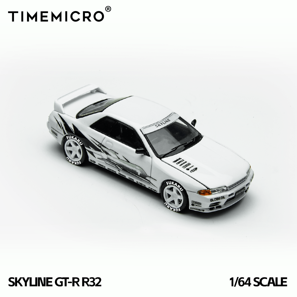 *Pre - Order* TimeMicro - Nissan Skyline GT - R R32 Los Santos Drift - White - Top CollectiblesDiecastTime Micro