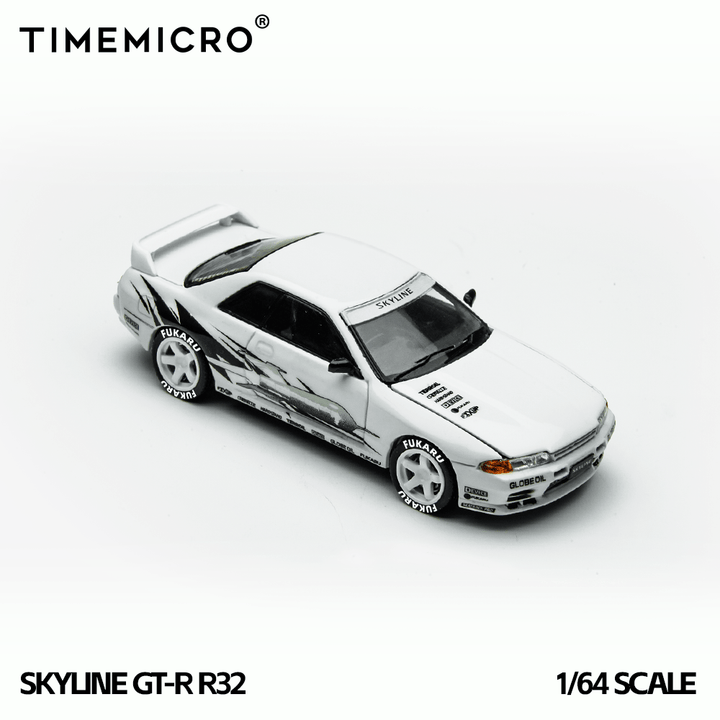 *Pre - Order* TimeMicro - Nissan Skyline GT - R R32 Los Santos Drift - White - Top CollectiblesDiecastTime Micro