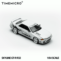*Pre - Order* TimeMicro - Nissan Skyline GT - R R32 Los Santos Drift - White - Top CollectiblesDiecastTime Micro