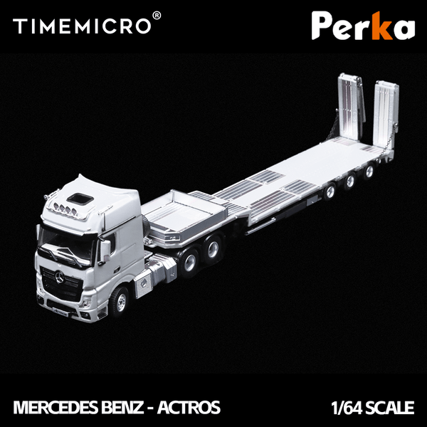 *Pre - Order* TimeMicro X Perka - Mercedes - Benz Flatbed Transport Vehicle - White - Top CollectiblesDiecastTime Micro