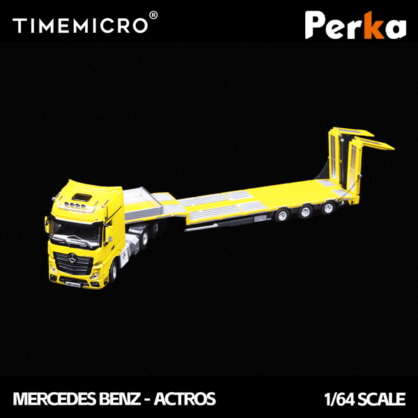 *Pre - Order* TimeMicro X Perka - Mercedes - Benz Flatbed Transport Vehicle - Yellow - Top CollectiblesDiecastTime Micro