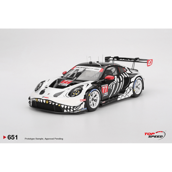 *Pre - Order* Top Speed - Porsche 911 GT3 R 77 AO Racing 2025 IMSA Petit Le Mans "Skeleton Rexy" *1/18 Scale* - Top CollectiblesDiecastTop Speed