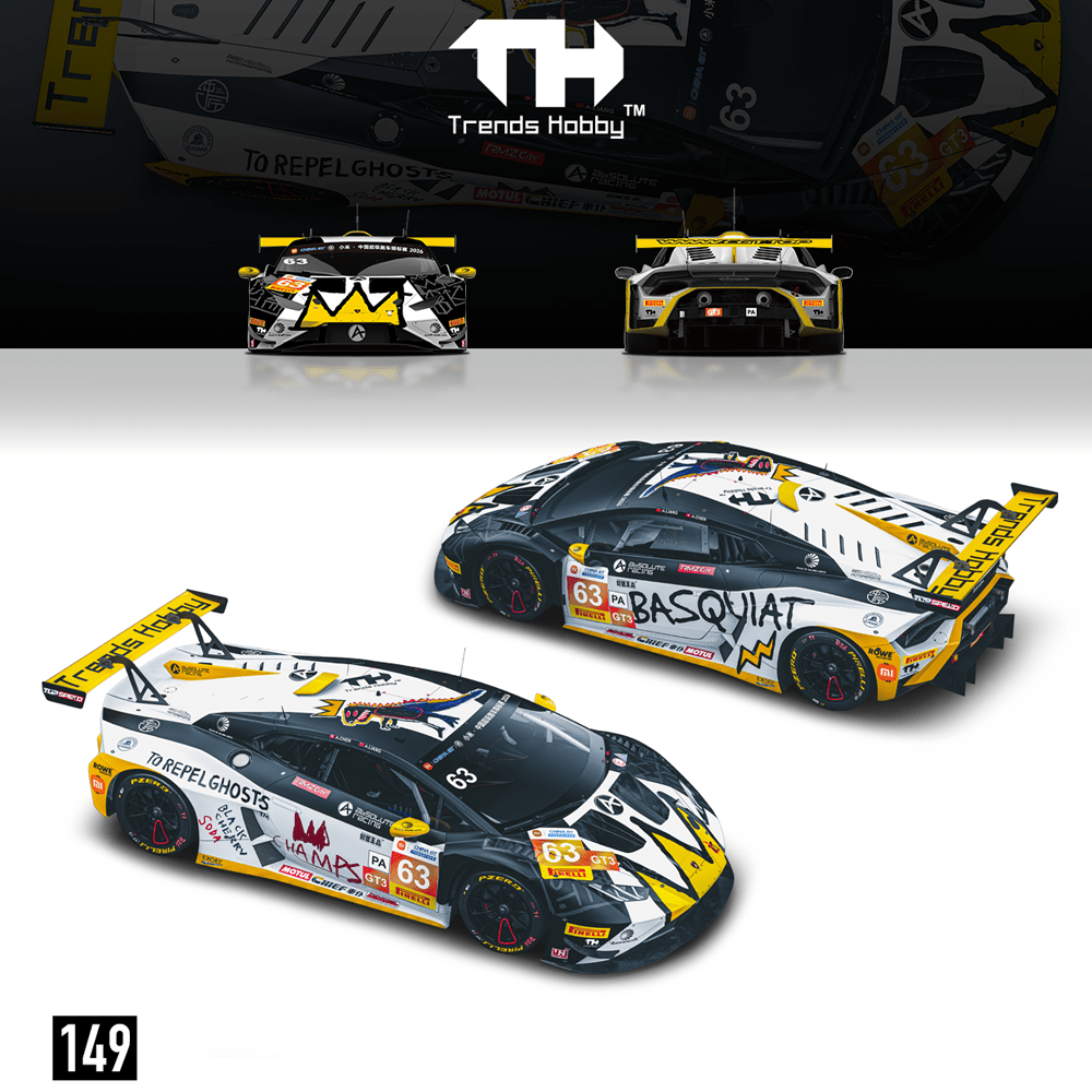 *Pre-Order* Trends Hobby - Lamborghini Huracan GT3 Evo 2- CHINA GT ZHUHAI 2026 63 (Acrylic Box) - Top CollectiblesDiecastTrends Hobby