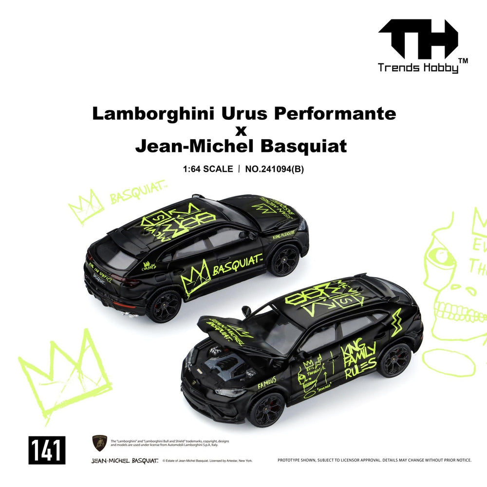 *Pre-Order* Trends Hobby - Lamborghini Urus Performance & Basquiat Black (Blister Pack with a Collectible Card) - Top CollectiblesDiecastTrends Hobby