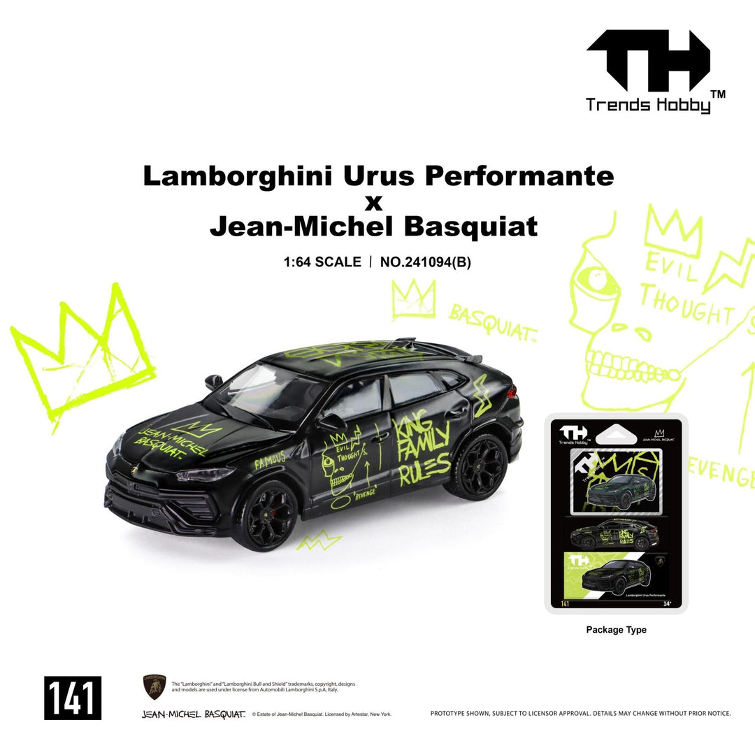 *Pre-Order* Trends Hobby - Lamborghini Urus Performance & Basquiat Black (Blister Pack with a Collectible Card) - Top CollectiblesDiecastTrends Hobby
